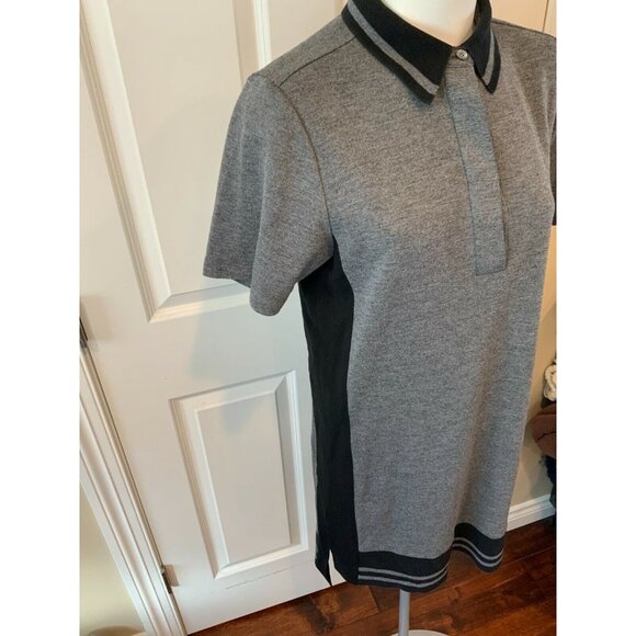Public School New York Gray Striped Short Sleeve Knit Polo Dress, Size Small - Picture 5 of 9